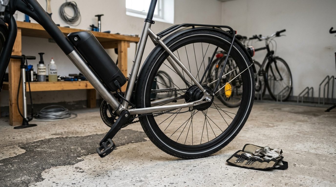 Illustrationsfoto til emnesiden: Vedligehold og elcykelbatteri